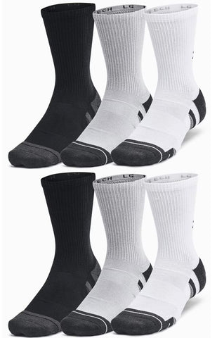 13-16 (6 PAIRES) Performance Tech 6-Pack (Mi-mollet) - 
                    Blanc/Gris/Noir
                    