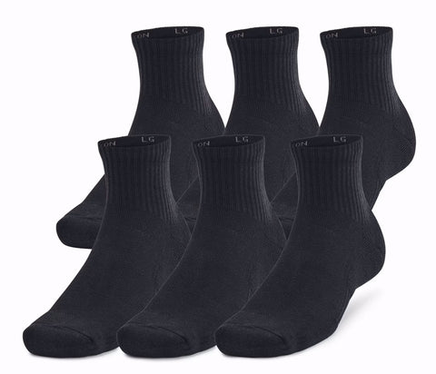 13-16 (6 PAIRES) chaussettes sports 1/4 (Quarter) - 
                    Noir
                    