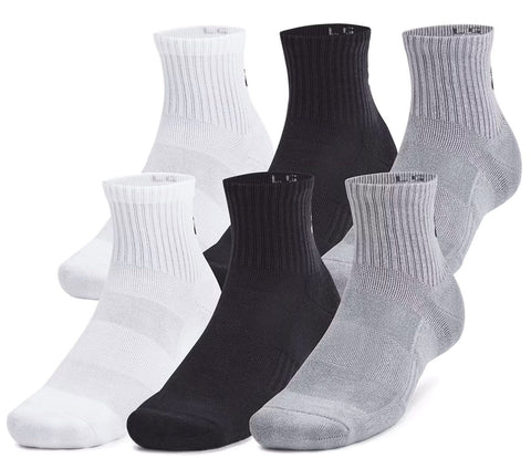 13-16 (6 PAIRES) chaussettes sports 1/4 (Quarter) - 
                    Blanc/Gris/Noir
                    