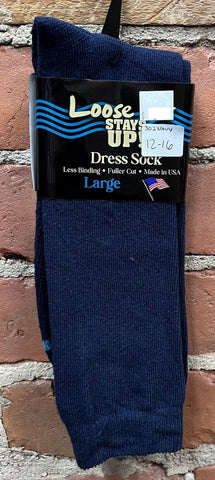12-16 (1 PAIRE) 302 Chaussettes habillées mi-mollet coupe ample - 
                    Bleu foncé
                    