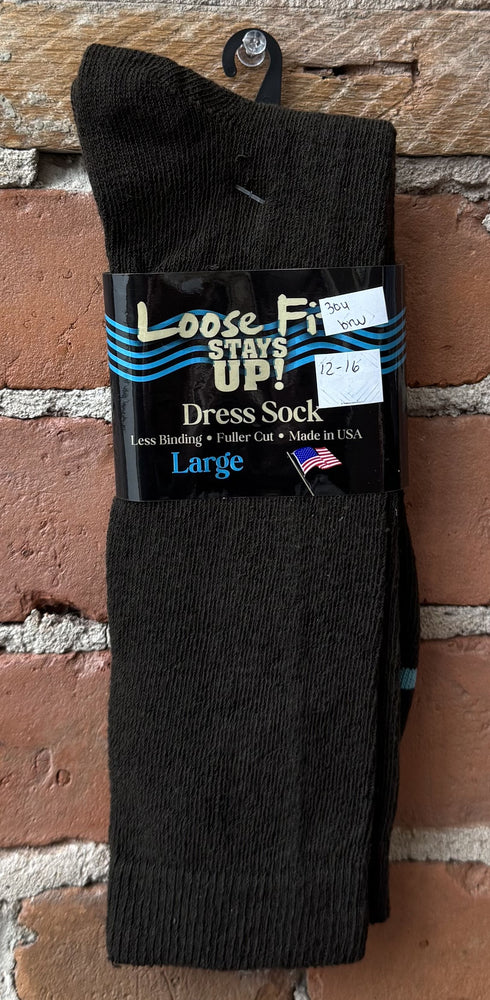 12-16 (1 PAIRE) 304 Chaussettes habillées mi-mollet coupe ample