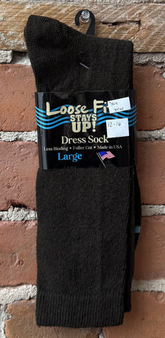 12-16 (1 PAIRE) 304 Chaussettes habillées mi-mollet coupe ample - 
                    Brun foncé
                    