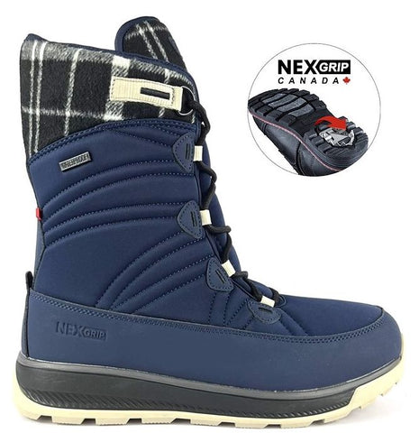 (Hiver) ICE WONDER HI Botte à crampon rétractable-imperméable-Extra large (2E) - 
                    Bleu
                    