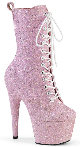 ADORE-1040GR Talon 7" (17.8cm) Plateforme: 2 3/4" (7cm) - 
                    Paillettes roses
                    