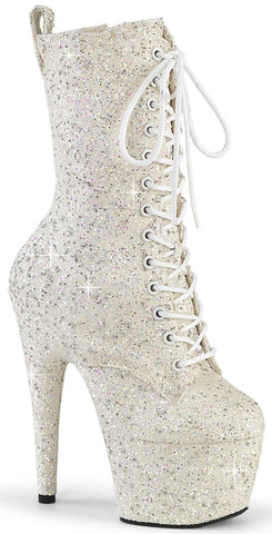 ADORE-1040GR Talon 7" (17.8cm) Plateforme: 2 3/4" (7cm) - 
                    Paillettes ivoires
                    
