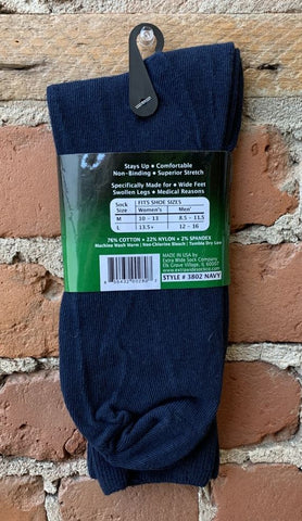 12-16 (1 PAIRE) 3802 Bas minces pour pieds larges/mollets forts