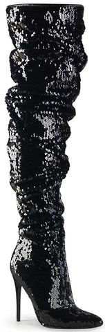 COURTLY-3011 Talon 5" (12.7 cm) - 
                    Paillettes noires
                    